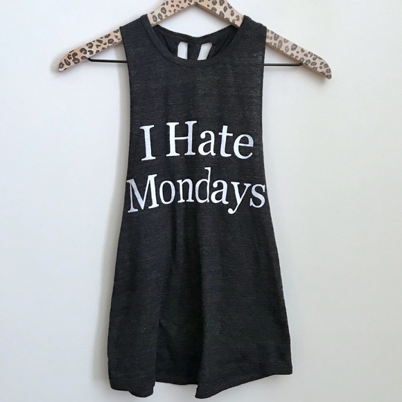 Wet Seal Tops - I Hate Mondays Graphic Twist Muscle Tank